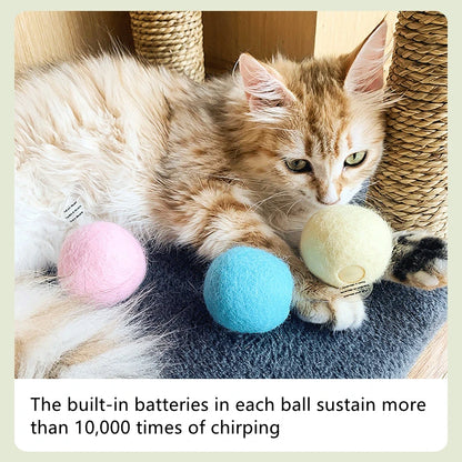 Smart Cat Toys Interactive Ball Plush Electric Catnip Training Toy Kitten Touch Sounding 2025