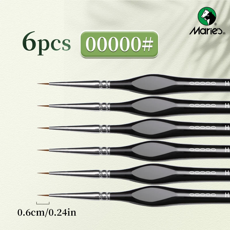Marie's 00000 Fine Tip Paint Brush Set for Acrylic, Models, Mini  Miniature Detail , Nylon Hair Thin Extra Fine Paintbrushes