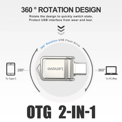 Lenovo USB 3.0 Type C OTG Flash Drive 2TB 1TB Super USB Storage 128GB Flash Drive Keychain Android Phone Flash Drive