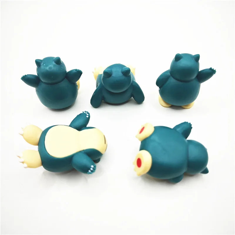 5 Pcs/Lot Snorlax Mini Figure 1.8-3cm Micro Landscape Cake Decoration Kawaii Ornaments