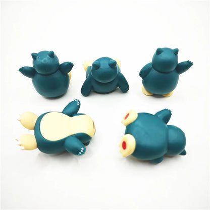 5 Pcs/Lot Snorlax Mini Figure 1.8-3cm Micro Landscape Cake Decoration Kawaii Ornaments