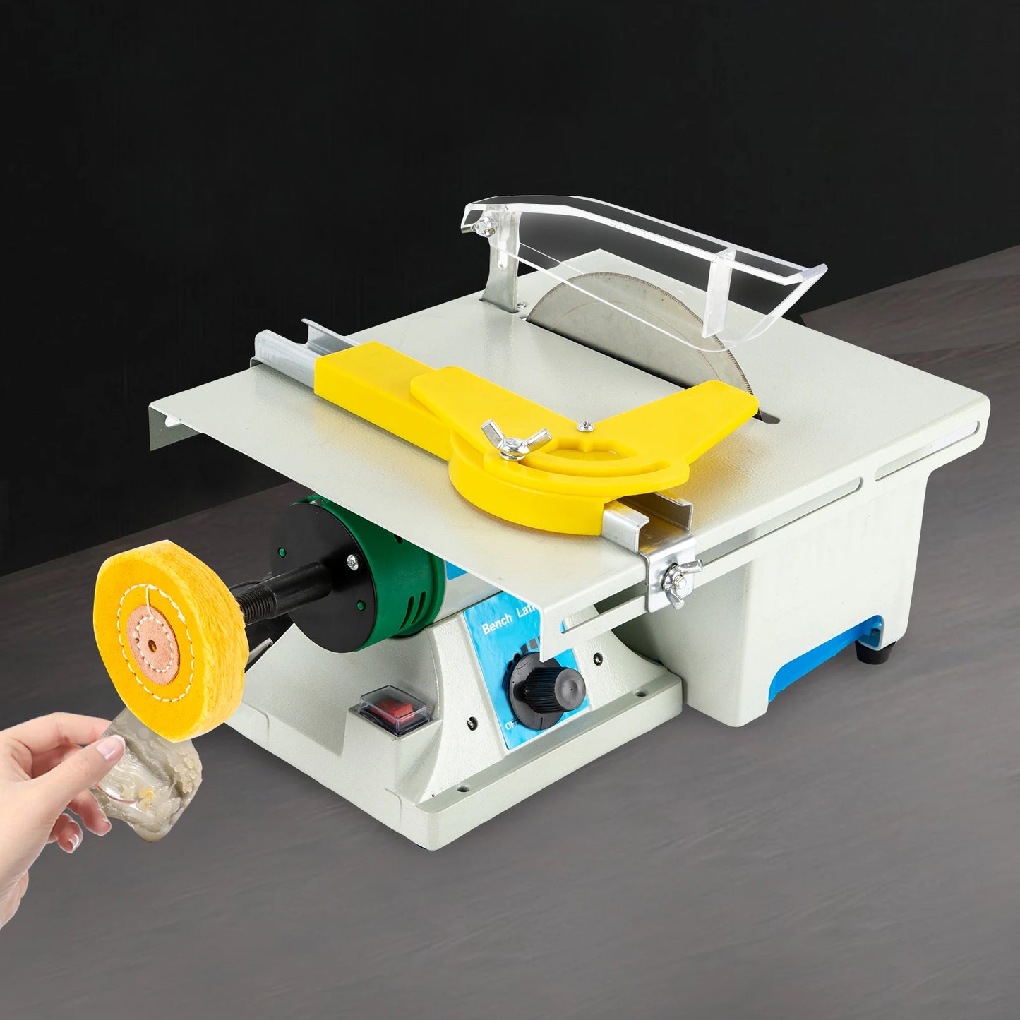 Table Saw 5-in-1 Bench Grinder – 750W Copper Motor, 6" Saw Blades, Adjustable Speed