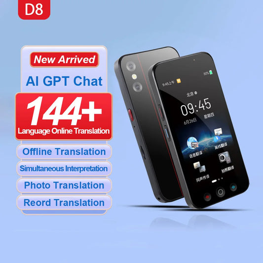 D8 2000mAh Smart Translator – Real-time voice & photo translation in 144 languages. Portable, powerful, and easy to use!