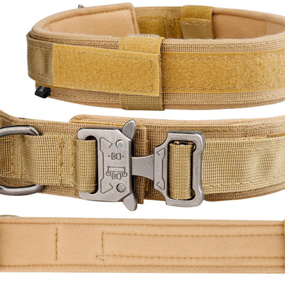 Pet Products Outdoor Tactical Dog Collar Metal Buckle Breathability Nylon Collar Medium and Large Dog Training Neck Collar Dog