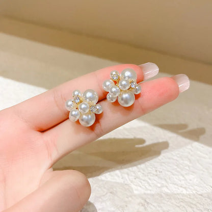 2025 New Simple Temperament Circle Pearl Earrings Fashion Small Versatile Earrings Women's Jewelry