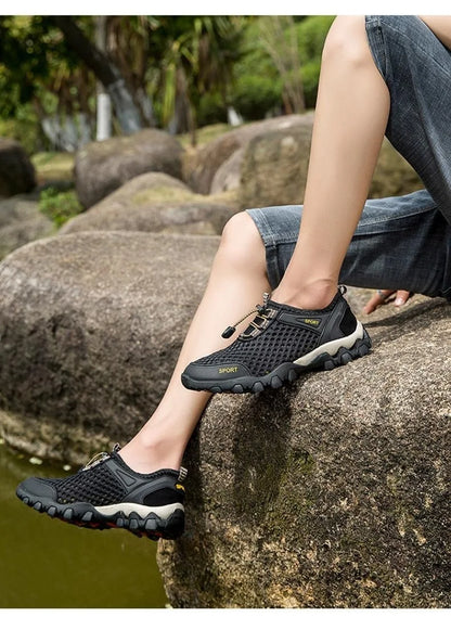 Summer Men's Mesh Sports Shoes Fashion Mountaineering Breathable Lightweight Anti Slip Shoes