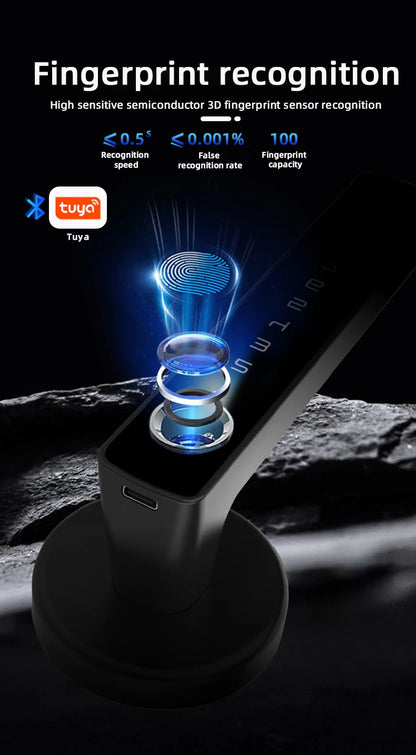 RAYKUBE Tuya BLE Fingerprint Door Lock Digital Electronic Lock with Password/Key/IC Card/ Smartlife/ Tuya APP Unlock