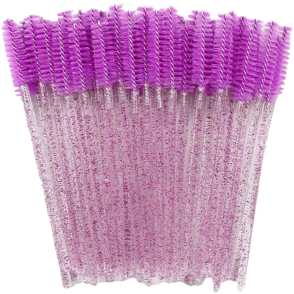 CNKESS 50pcs Disposable Eyelash Brushes Extension Crystal Eyebrow Brush