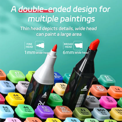 12-262 Colores Double Pen Tip Markers Brush Pens Set Painting Highlighter School Art Supplies for Artist Stationery