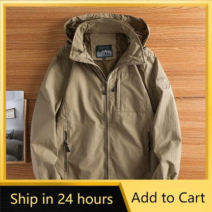 Windbreaker Jackets For Men Motorcycle Military Clothing Waterproof Male 2025