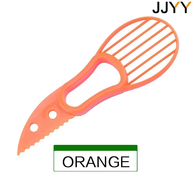 JJYY 3-in-1 Avocado Slicer Shea Butter Fruit Peeler Pulp Separator Plastic Knife Kitchen Vegetable Tool
