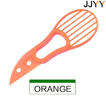 JJYY 3-in-1 Avocado Slicer Shea Butter Fruit Peeler Pulp Separator Plastic Knife Kitchen Vegetable Tool