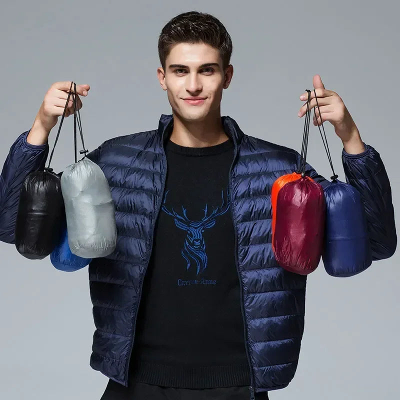 UETEEY Autumn Winter New Ultra Light White Duck Down Jacket Men Waterproof 2025