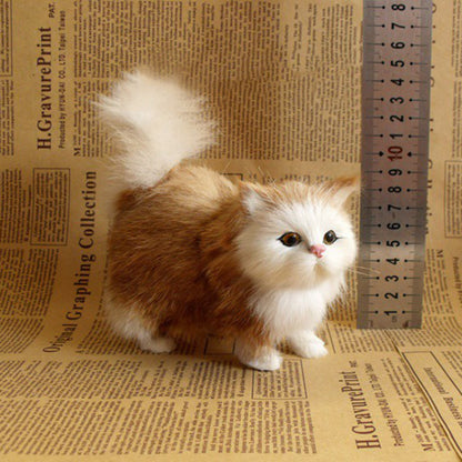 Cute Simulation Cat Plush Toys Soft Stuffed Kitten Model Fake Cat Realist Animals For Kids Girls Birthday Valentine's Day Gift