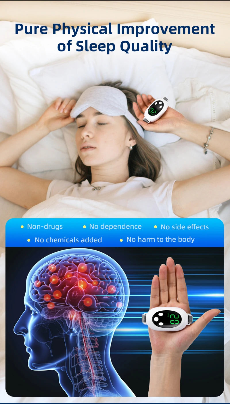 Two modes, 20 levels of intensity, intelligent sleep device, anxiety relief, neurological sleep, insomnia, and soothing device,
