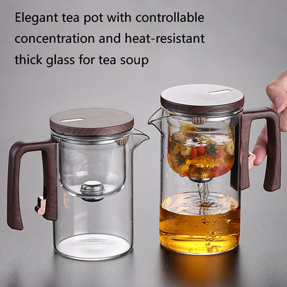 NEW 2025 Glass Tea Pot Kettle Infuser 520ML/720ML Teapot Water Separation Inner Magnet One Click Magnetic Switch Tea Filtration Cup Set