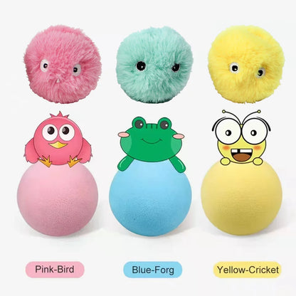 Smart Cat Toys Interactive Ball Plush Electric Catnip Training Toy Kitten Touch Sounding 2025
