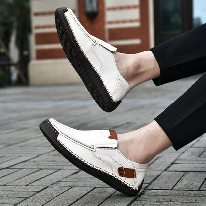 Soft Men Loafers Slip On Leather Casual Shoes For Men Moccasins Plus Size 39-48 Flats Sneakers Men Handmade Design Man Shoes