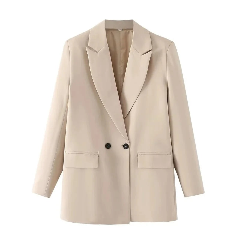 TRAF Blazer Woman Black Beige Khaki Blue Green Gray Women coat Fashion Office Wear Women's Blazers Jacket Outerwear