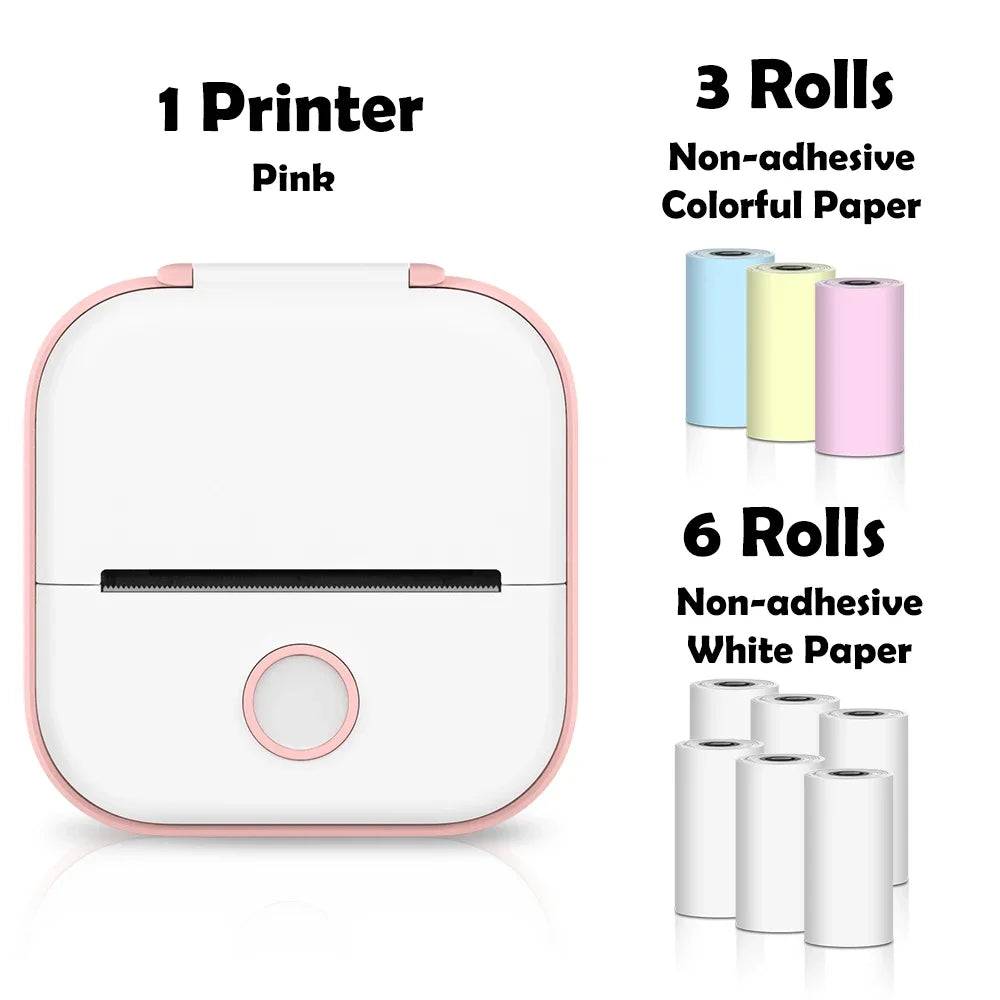 Phomemo T02 Mini Thermal Printer Wireless Mini Pocket Printer, Adhesive Sticker Printer for DIY, Journal, Student Birthday Gift