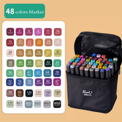 12-262 Colores Double Pen Tip Markers Brush Pens Set Painting Highlighter School Art Supplies for Artist Stationery