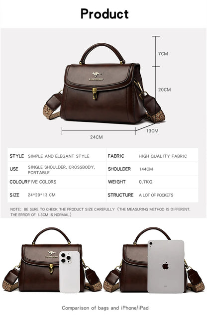 Premium Leather Crossbody Shoulder Bag – Elegant Designer Handbag for Women