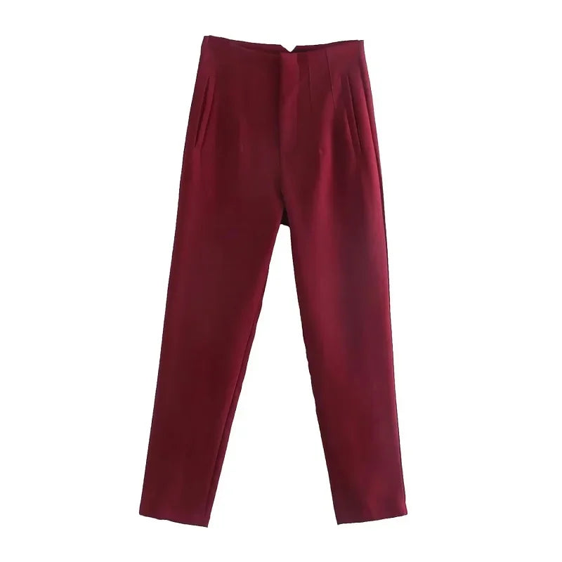 TRAF Fashion Office Wear High waist Pants for Women Formal Pants Office outfits