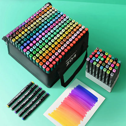 12-262 Colores Double Pen Tip Markers Brush Pens Set Painting Highlighter School Art Supplies for Artist Stationery