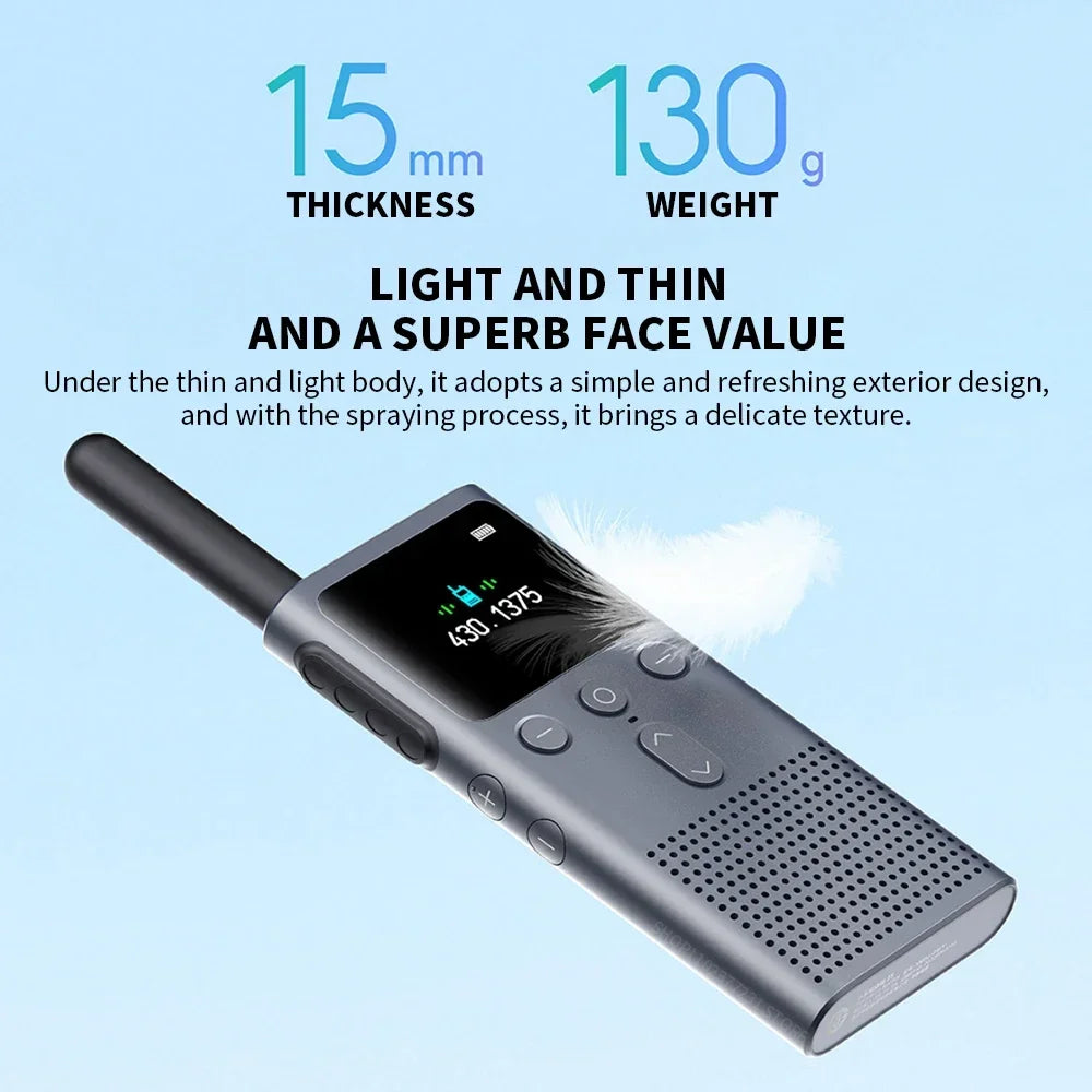 XIAOMI Walkie Talkie 2S 1.77"Color Screen 4W Power 120-hour Standby Dual Mode 5km Call Distance IP54 Outdoors Security Intercom