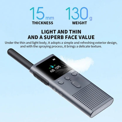 XIAOMI Walkie Talkie 2S 1.77"Color Screen 4W Power 120-hour Standby Dual Mode 5km Call Distance IP54 Outdoors Security Intercom