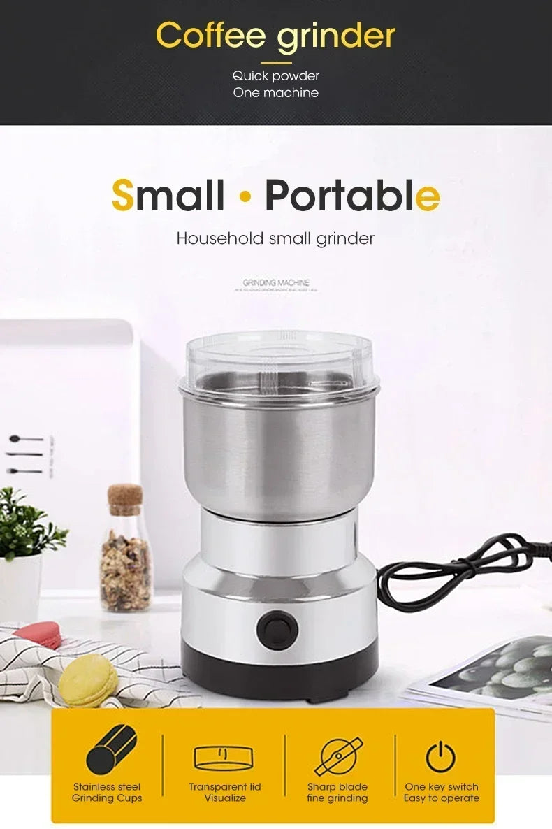 400W Food Coffee Grinder Electric Portabl Household Pepper Legumes Bean Grinding Machine Stainless Kitchen Grain Chopper Tool