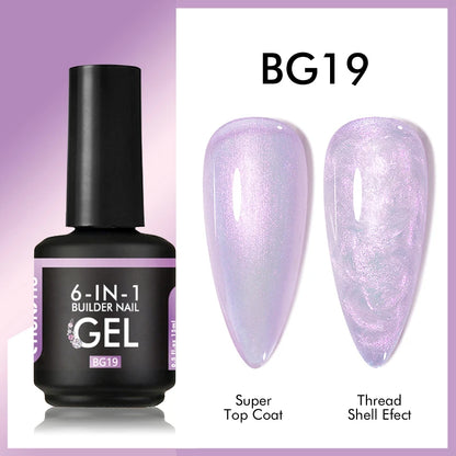 CHUNSHU 6 IN 1 Extension Gel 15ML Builder Nail Gel In A Bottle Semi Permanent Rubber Base Coat Self-leveling UV Construction Gel