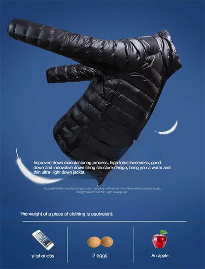 UETEEY Autumn Winter New Ultra Light White Duck Down Jacket Men Waterproof 2025