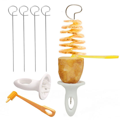 Stainless Steel Plastic Rotate Potato Slicer Twisted Potato Spiral Slice Cutter Creative Vegetable Tool Kitchen Gadgets