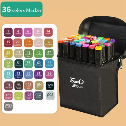 12-262 Colores Double Pen Tip Markers Brush Pens Set Painting Highlighter School Art Supplies for Artist Stationery