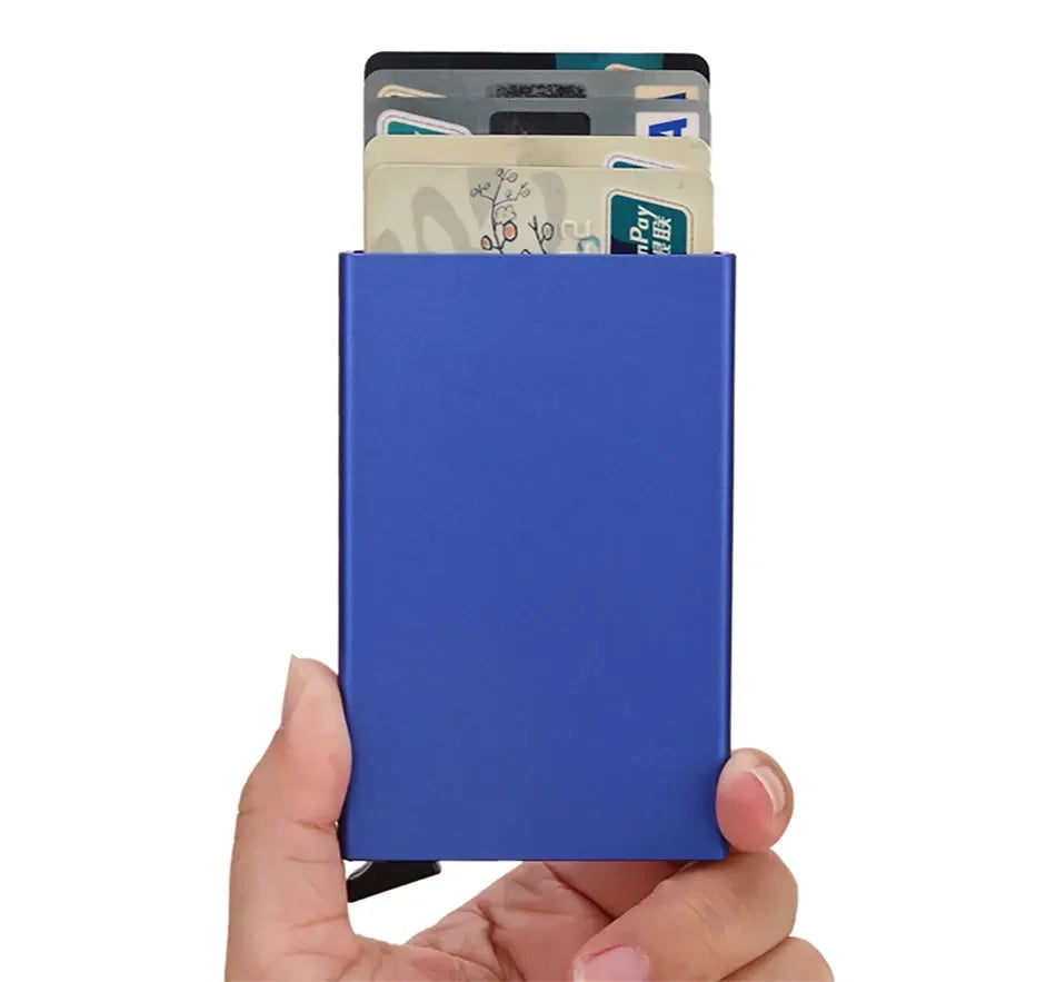 Rfid Credit Card Holder Metal Thin Slim Smart Wallet Men Women Wallets Pop Up Minimalist Small Black Purse Mini Walets for Men