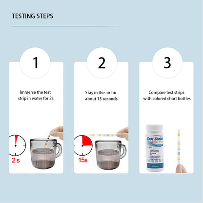 50/100pcs 7 in 1 Swimming Pool PH Test Paper Chlorine PH Value Alkalinity Hardness Test Strip PH Tester Pool Cleaner