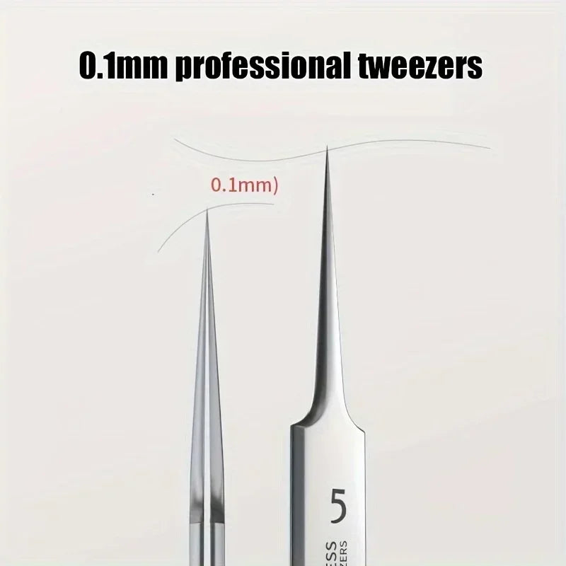 1 Pack Extra Fine No. 5 Cellular Acne Blackhead Tweezers - Facial Beauty Remove Acne Needle