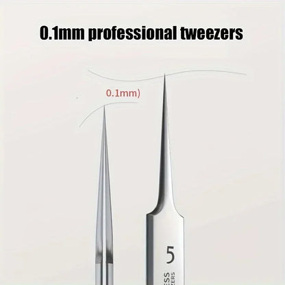1 Pack Extra Fine No. 5 Cellular Acne Blackhead Tweezers - Facial Beauty Remove Acne Needle