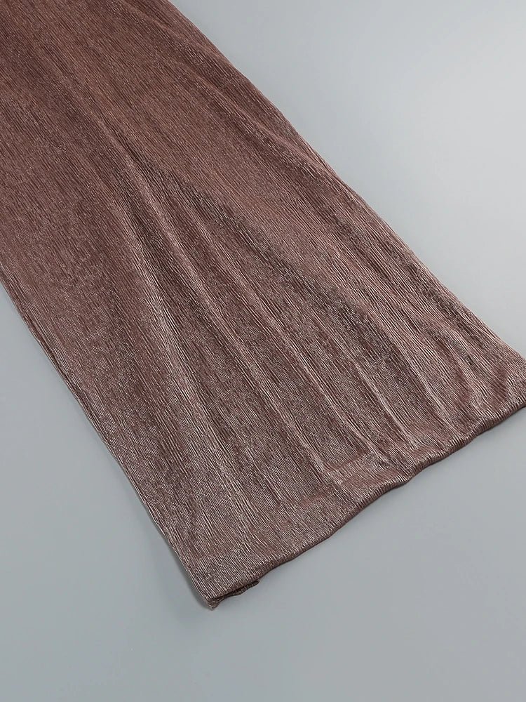One Shoulder Draped Glitter Long Dress Women Brown Corset Sparkly Backless Bodycon Maxi Dresses Evening Party Gowns