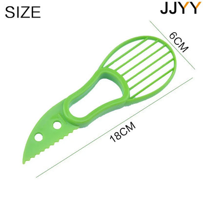 JJYY 3-in-1 Avocado Slicer Shea Butter Fruit Peeler Pulp Separator Plastic Knife Kitchen Vegetable Tool