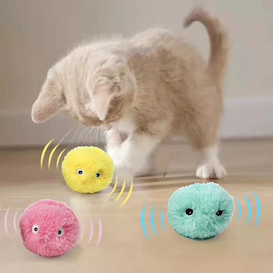 Smart Cat Toys Interactive Ball Plush Electric Catnip Training Toy Kitten Touch Sounding 2025