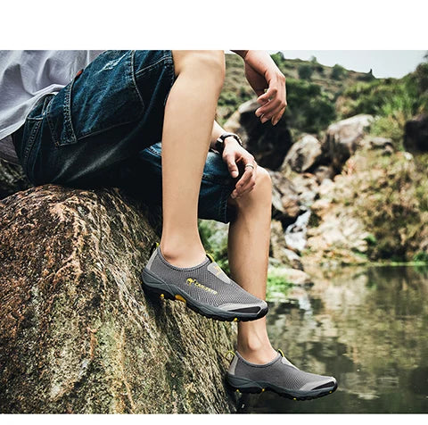 Men's Shoes  Mesh  Casual Shoes Summer Outdoor Sneakers Sports and Leisure Men Non-slip Climbing Shoes Breathable Men's