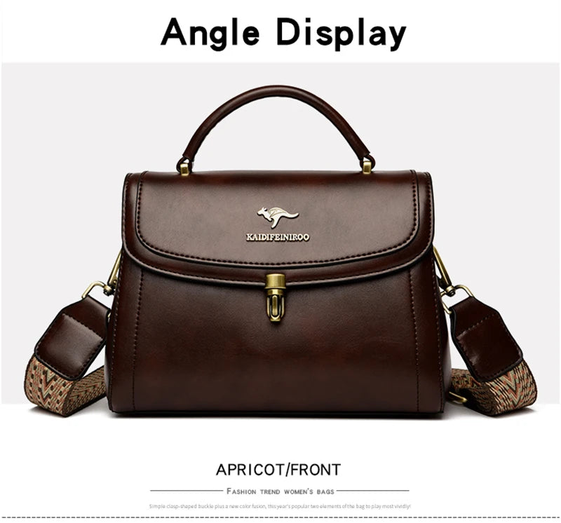 Premium Leather Crossbody Shoulder Bag – Elegant Designer Handbag for Women