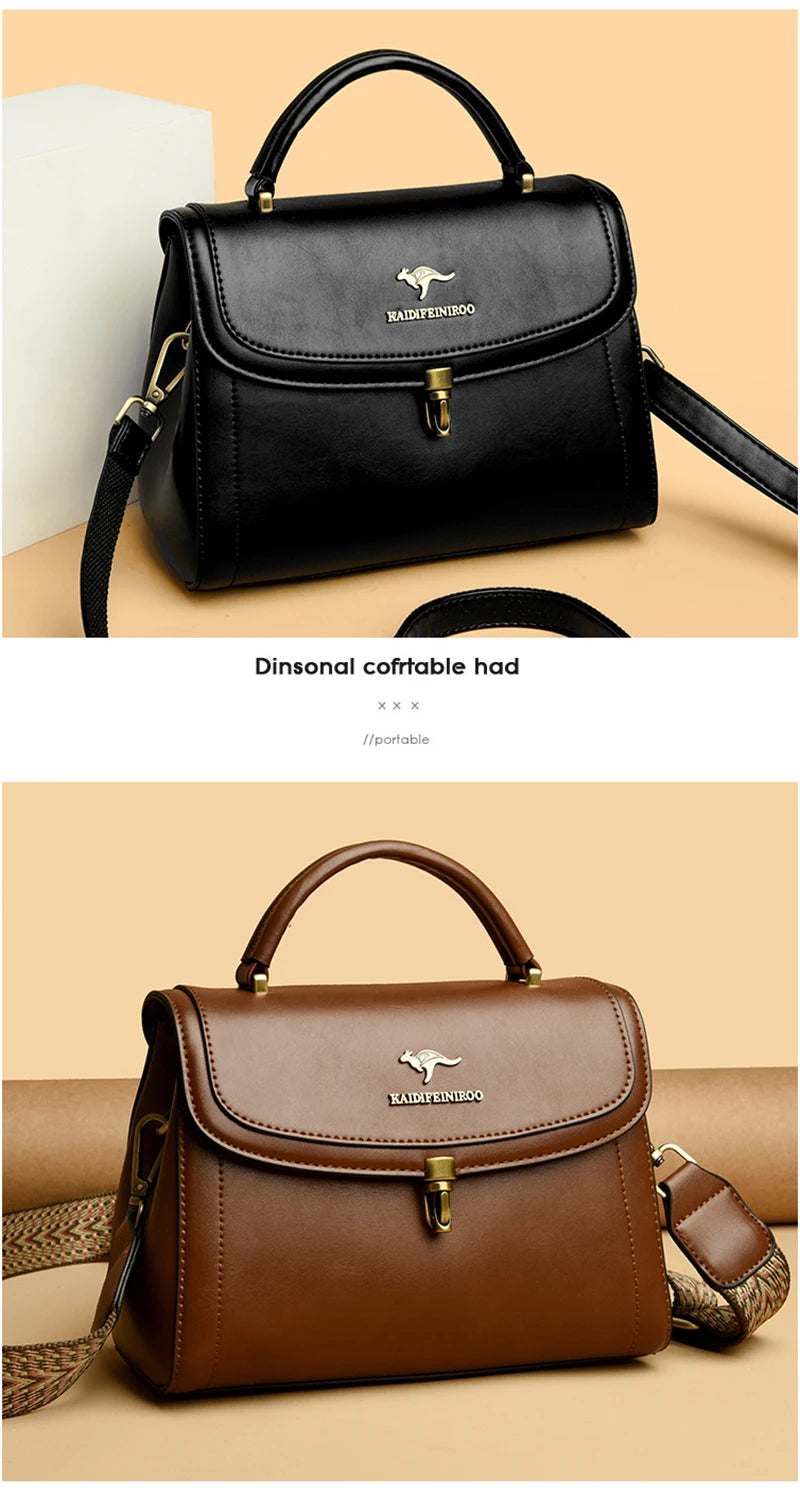 Premium Leather Crossbody Shoulder Bag – Elegant Designer Handbag for Women