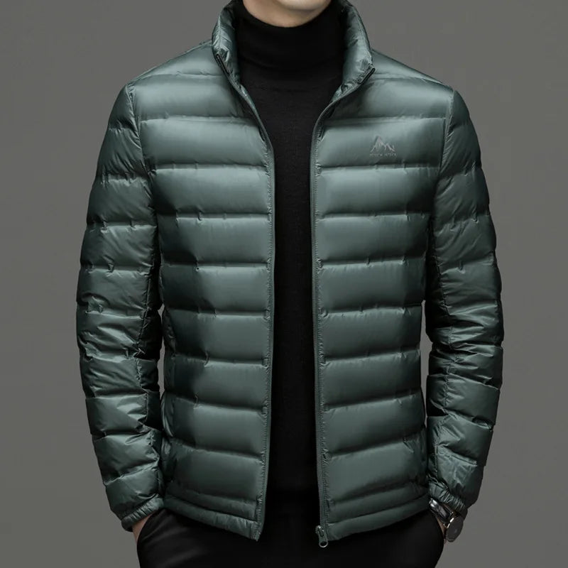 men's short down jacket Men's high-end stand collar lightweight down jacket Men's stand collar light warm duck down jacket
