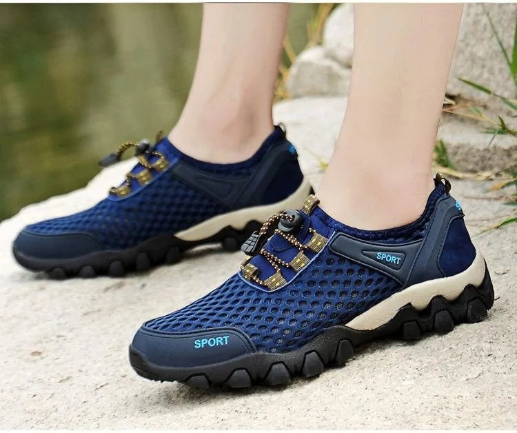 Summer Men's Mesh Sports Shoes Fashion Mountaineering Breathable Lightweight Anti Slip Shoes