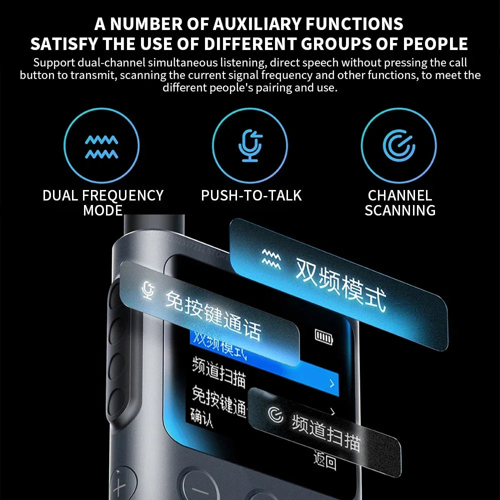 XIAOMI Walkie Talkie 2S 1.77"Color Screen 4W Power 120-hour Standby Dual Mode 5km Call Distance IP54 Outdoors Security Intercom