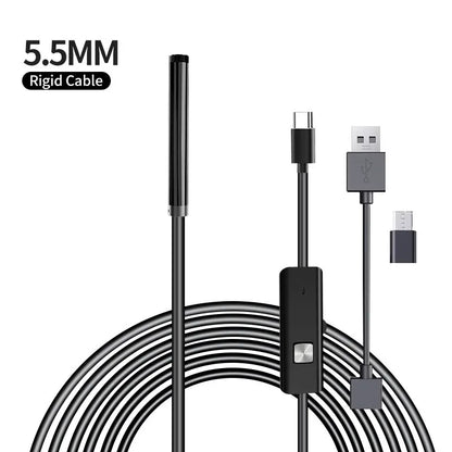 Industrial Endoscope Camera Ip67 Waterproof 5.5mm 7mm 3 In1 USB Borescope Inspection Snake Camera For Android Phone PC