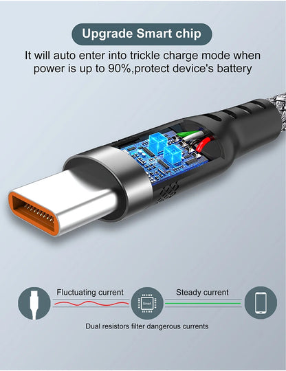 6A USB TYPE C/Micro USB Fast Charge Cable 3m 5 Meters USB C Android Extend Charging Cable for Huawei Samsung Xiaomi OPPO OnePlus